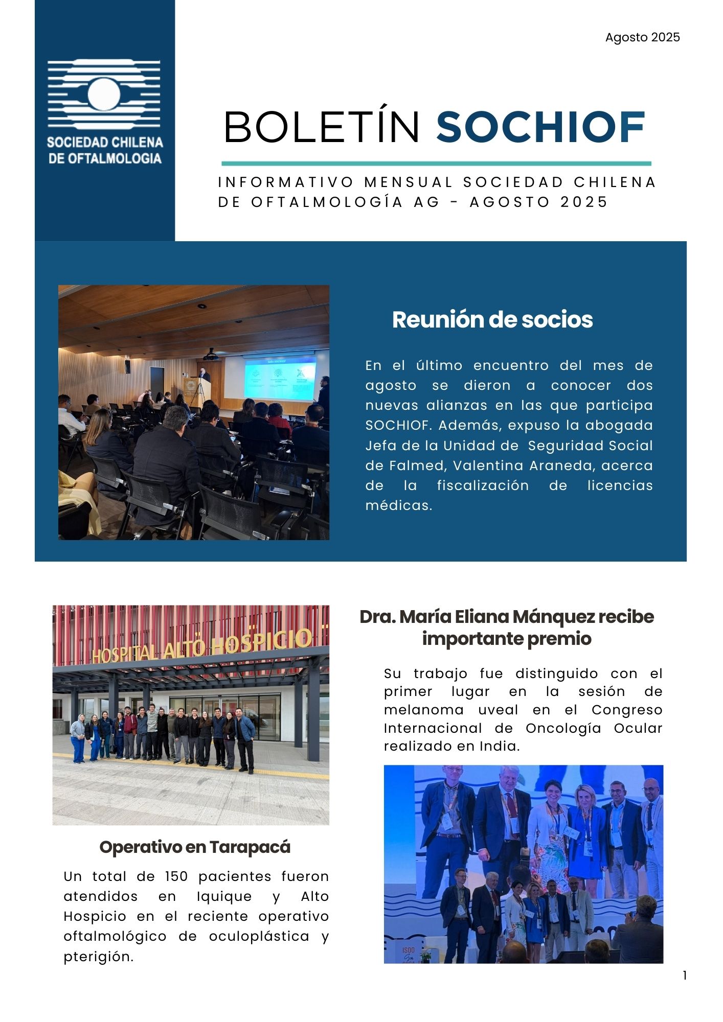 Boletín SOCHIOF agosto 2025
